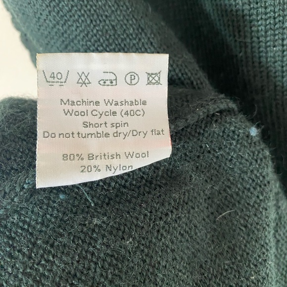 Woolovers | Long Forest Green Wool Waistcoat Sweater Vest | XL - Picture 9 of 10